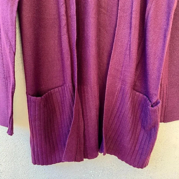 Devotion by Cyrus Open Knit Cardigan Purple Plum Size XS - Picture 5 of 7